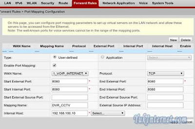 port mapping configuration cctv indihome